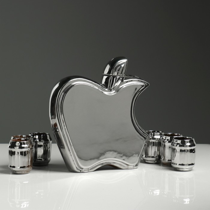 Штоф с рюмками "Фрукт" серебро, 7 предметов, 0,5 л