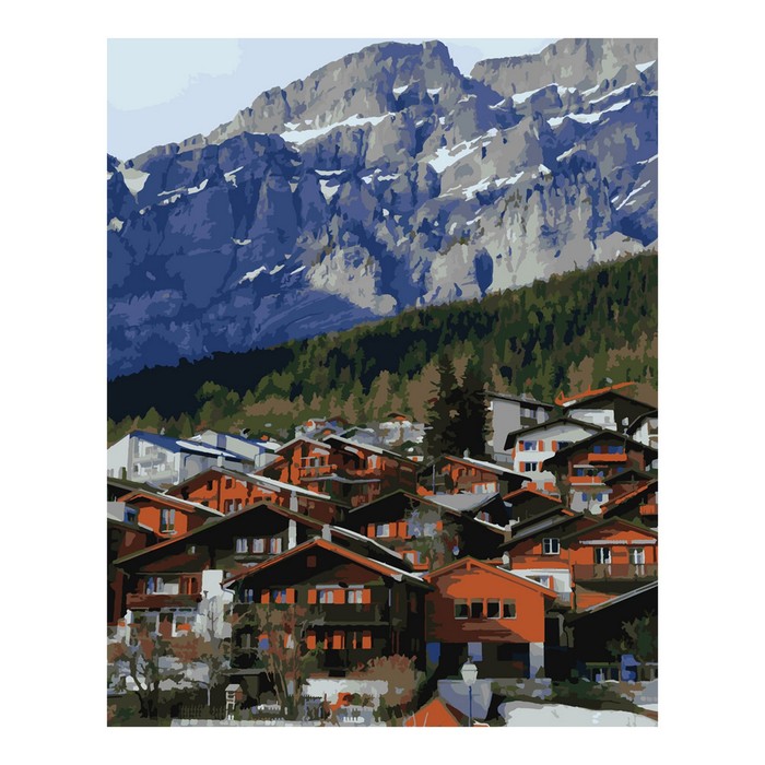 Картина по номерам на картоне 40 × 50 см «Горный курорт»