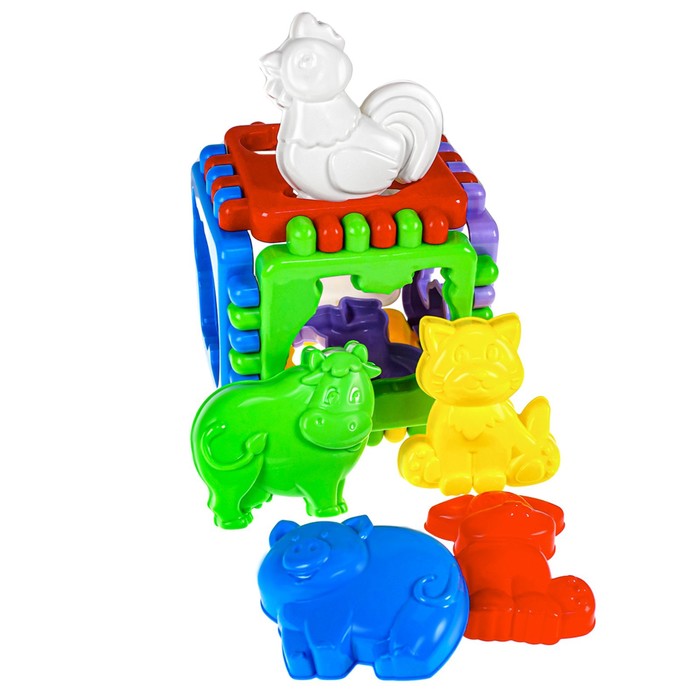 Логический куб «Любимая ферма», средний развивающие игрушки dolu логический куб многофункциональный