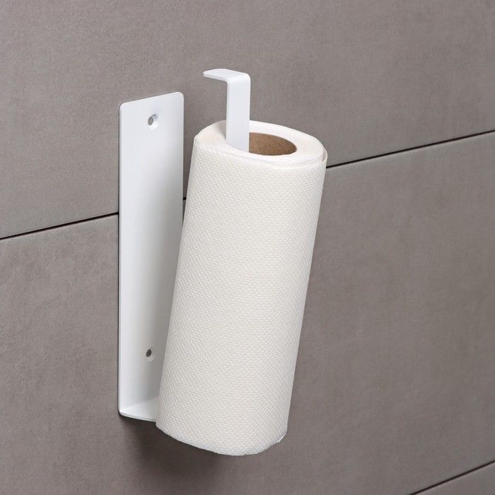 Держатель для бумажных полотенец ЛОФТ, 240×60×75 мм, цвет белый