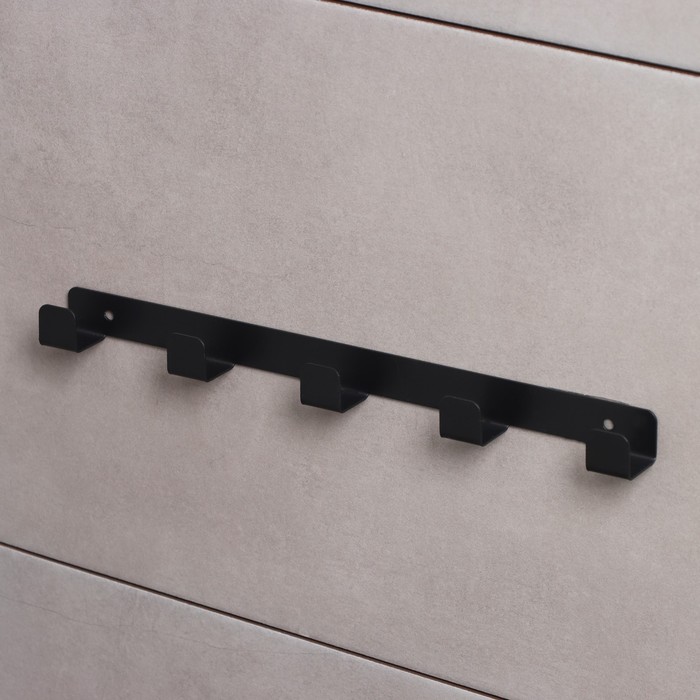 фото Вешалка настенная лофт, 5 крючков, цвет черный