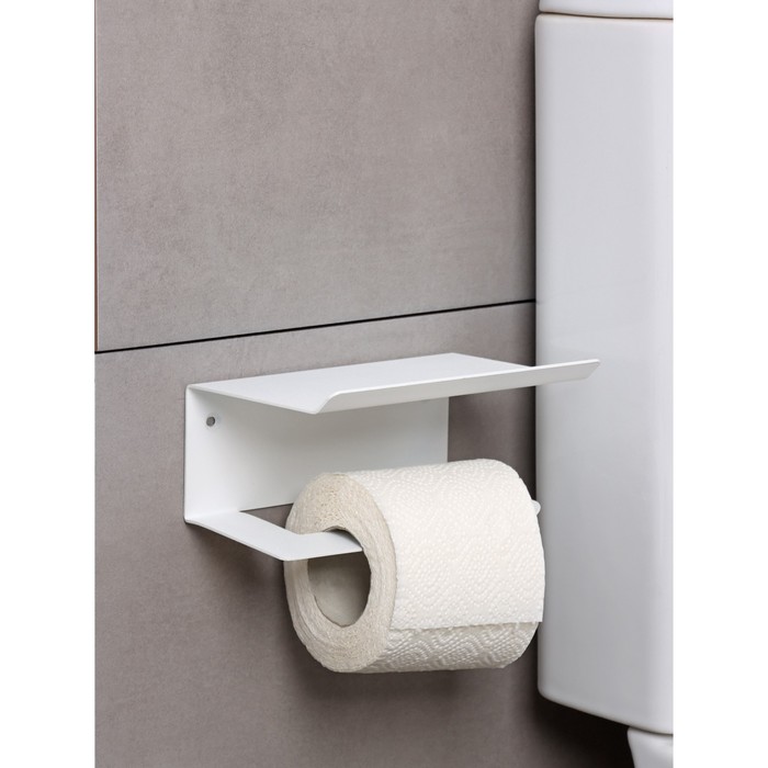 Держатель для туалетной бумаги ЛОФТ, 160×110×85 мм, цвет белый