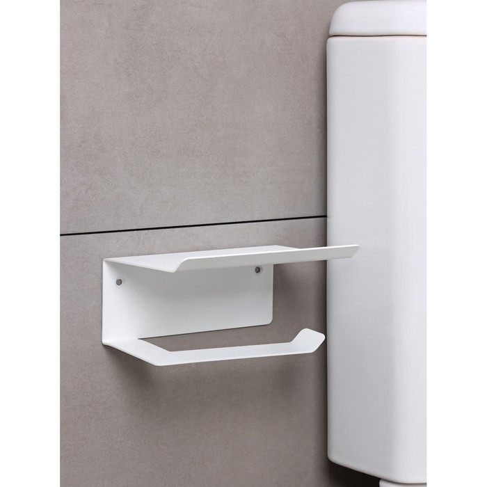 Держатель для туалетной бумаги ЛОФТ, 160×110×85 мм, цвет белый