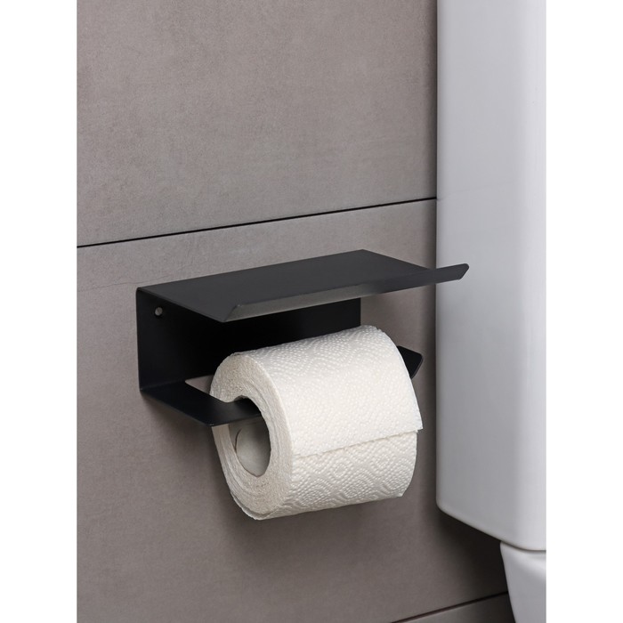 Держатель для туалетной бумаги ЛОФТ, 160×110×85 мм, цвет черный