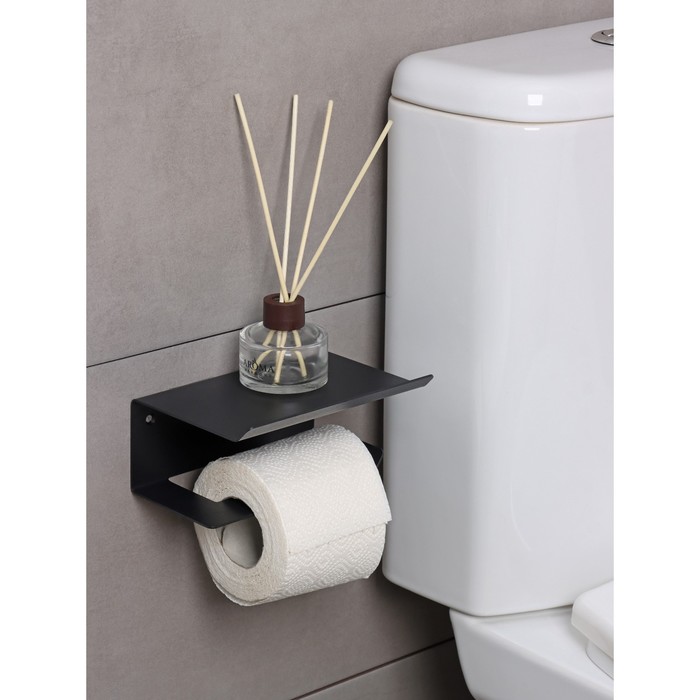Держатель для туалетной бумаги ЛОФТ, 160×110×85 мм, цвет черный