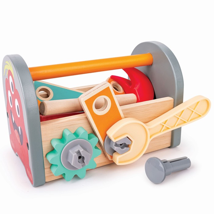 Набор строительных инструментов Hape «Моя мастерская», в ящике набор игрушечных строительных инструментов 10эл в чемодане 50387