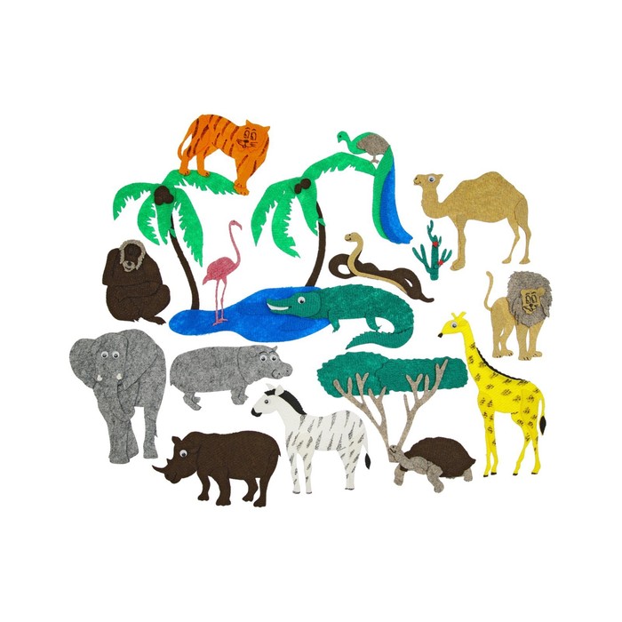 Игра-конструктор «Животные жарких стран», с игровым полем, 19 деталей развивающая игра liplip домашние животные с игровым полем ковролин