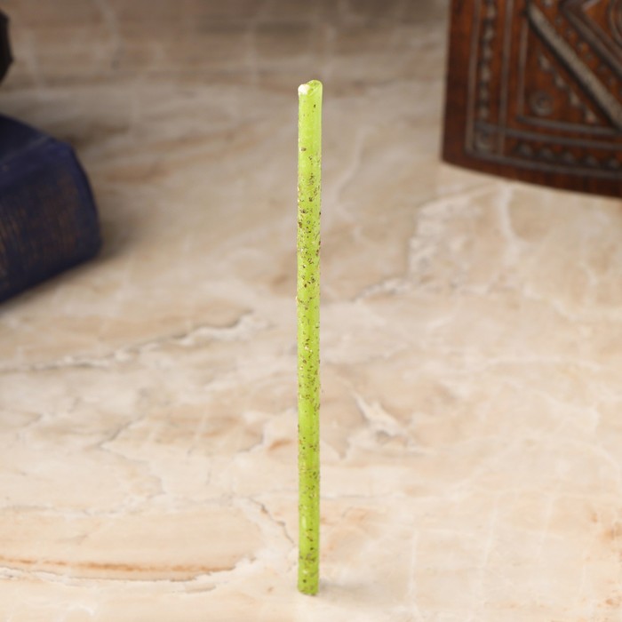 Свеча магическая восковая "Увеличение финансов", с мятой, 16х0,6 см, зеленый