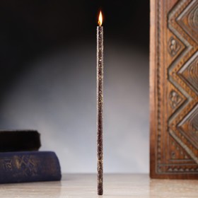Свеча магическая восковая "Очищение", с полынью, 16х0,6 см, черный