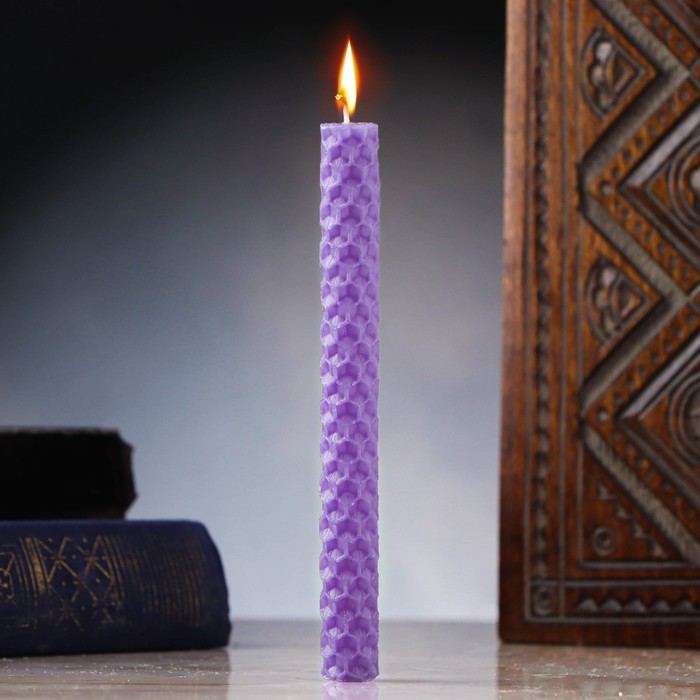 Свеча из вощины Интуиция и понимание сути , 13х1,7 см, 1 ч, фиолетовый