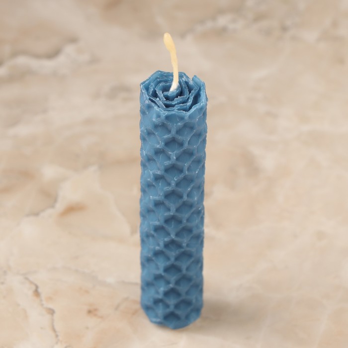 Набор свечей из вощины, 3 шт, 8х1,7 см, 45 мин, синий