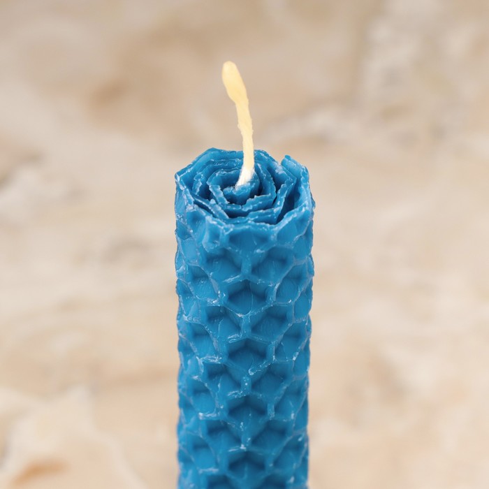 Набор свечей из вощины, 3 шт, 8х1,7 см, 45 мин, синий