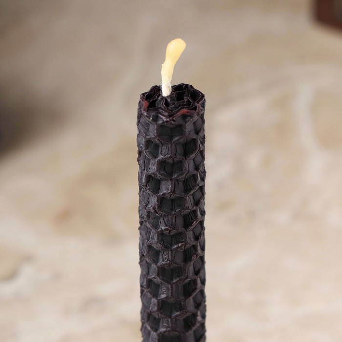 Свеча из вощины, 13х1,7 см, 1 ч, черный