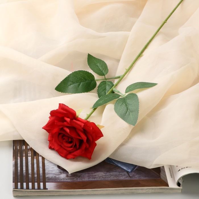 Цветы искусственные Роза Гран При 8х56 см, красный цветы искусственные роза гран при 8х56 см пепельно розовый