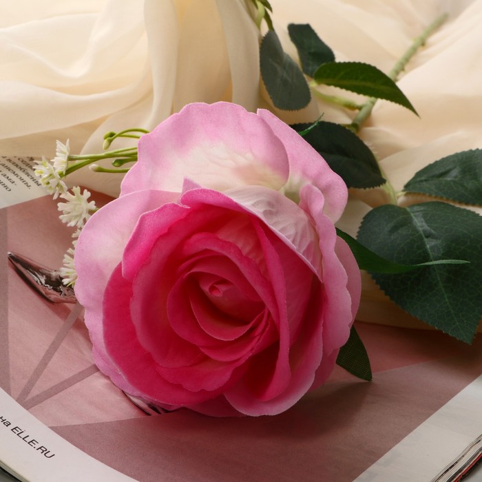 Цветы искусственные "Роза венесуэльская" 8х56 см, розовый
