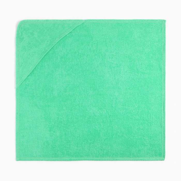 Полотенце-уголок махровый Крошка Я 85х85 см, цвет зелёный, 100% хлопок, 320 г/м2