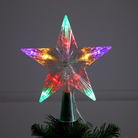 Фигура "Звезда Белая ёлочная" 16x16 см, пластик, нить, 10 LED, AAх2, фиксинг, МУЛЬТИ