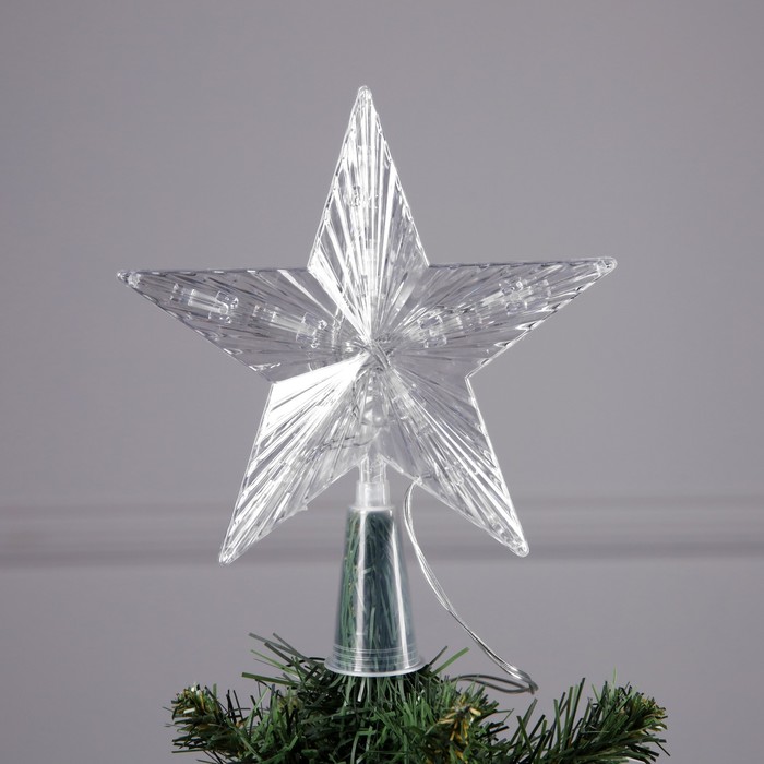 Фигура "Звезда Белая ёлочная" 16x16 см, пластик, нить, 10 LED, AAх2, фиксинг, МУЛЬТИ