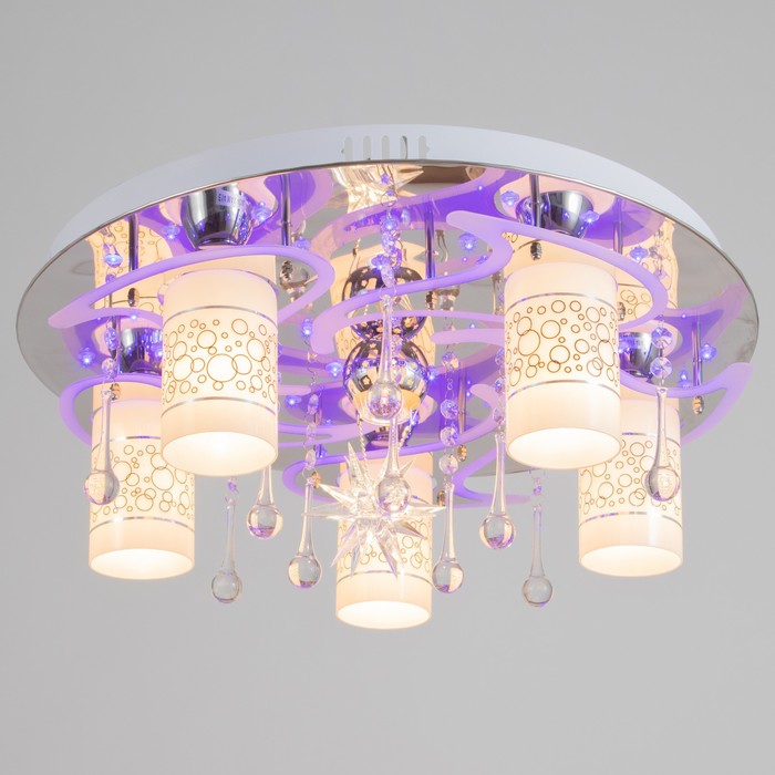

Люстра 5218/5+1 5x40Вт E14 +1х35Вт MR11 LED-RGB ПДУ 50х50х20см