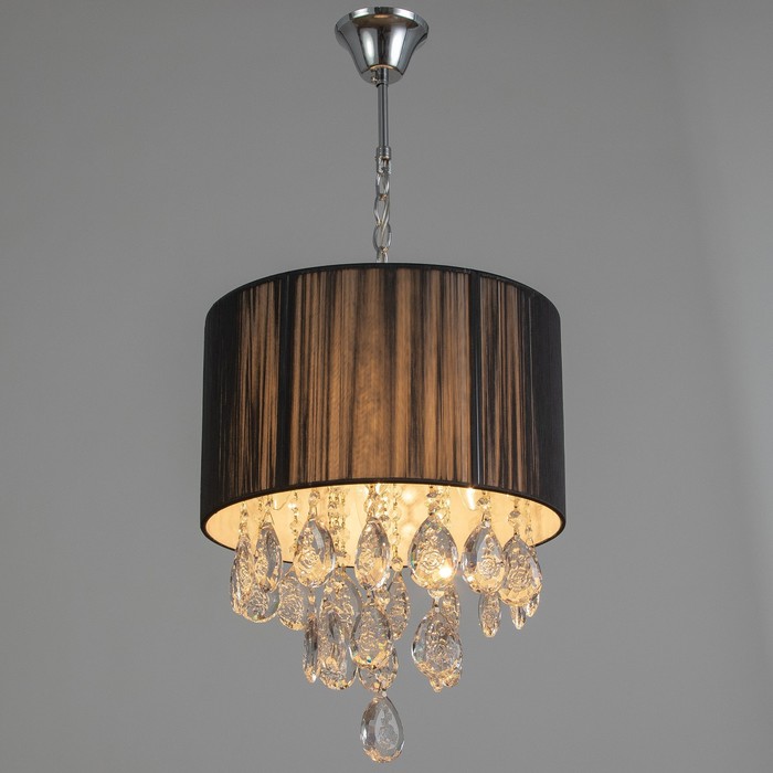 

Люстра E1331/4 BK черный абажур/хрусталь 4х40Вт Е27 32х32х38см