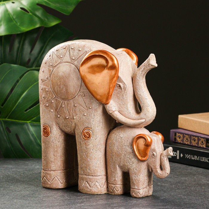 Фигура Слоны слоновая кость, 35х30х15см фигура лев африканский 1 слоновая кость 34х14х19см