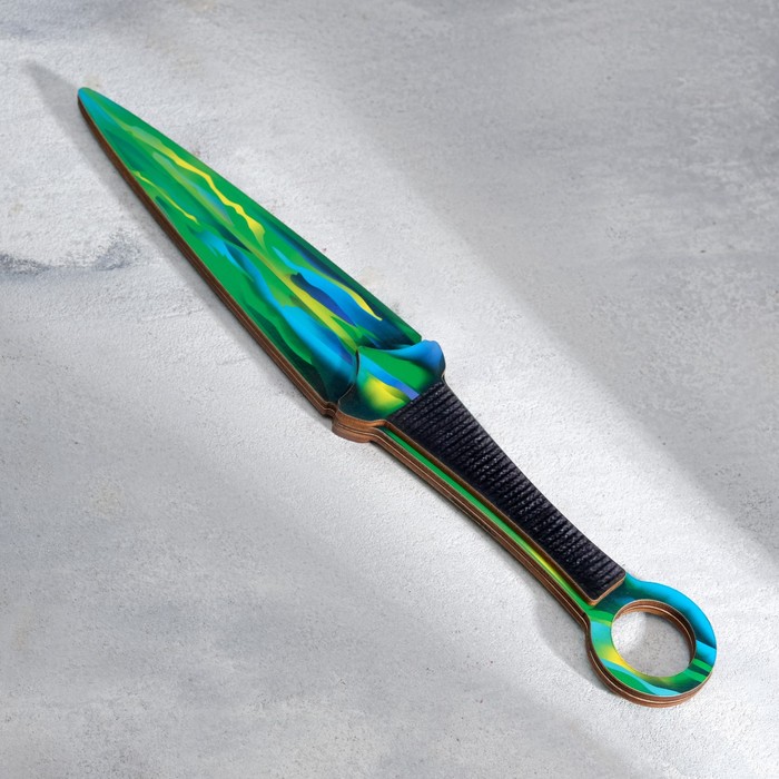 Сувенир деревянный Кунай зеленый оружие игровое нож кунай деревянный
