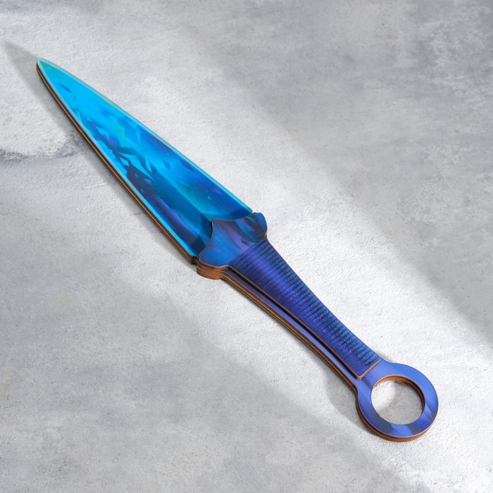 Сувенир деревянный Кунай синее пламя оружие игровое нож кунай деревянный