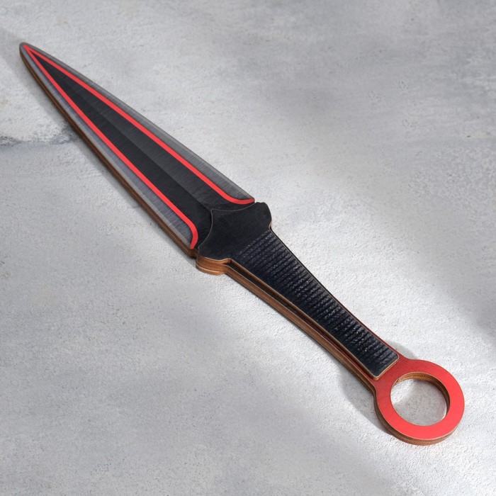 Сувенир деревянный Кунай красный акцент оружие игровое нож кунай деревянный