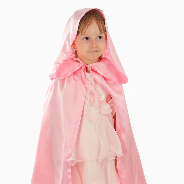 Карнавальный плащ детский,атлас,цвет розовый длина 85см