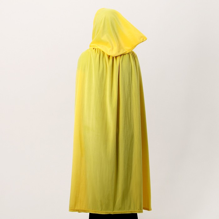Карнавальный плащ взрослый,плюш желтый,длина 115  см