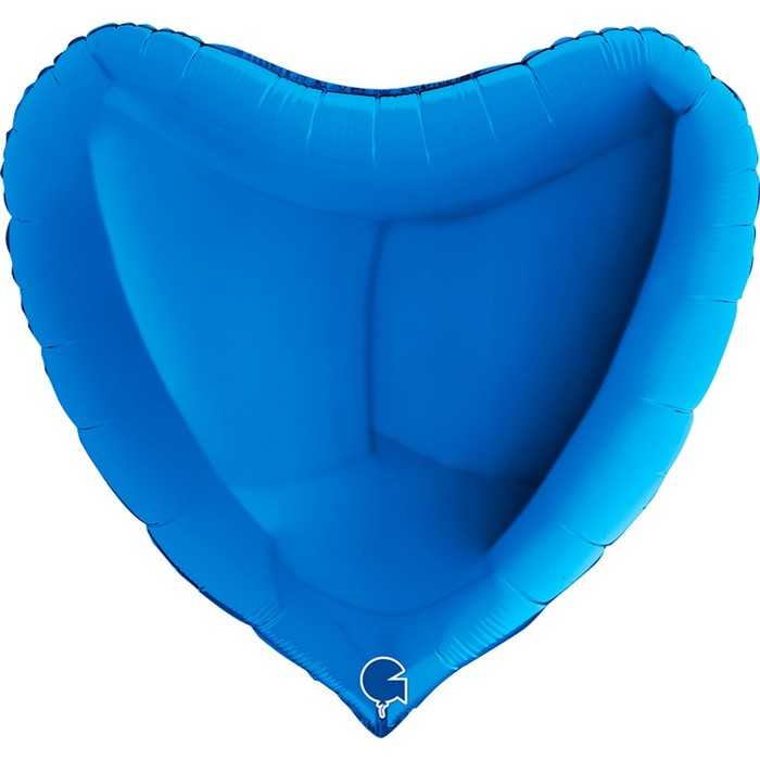 Шар фольгированный 9 «Сердце синее», мини-фигура шар фольгированный 15 мини фигура дельфин синий