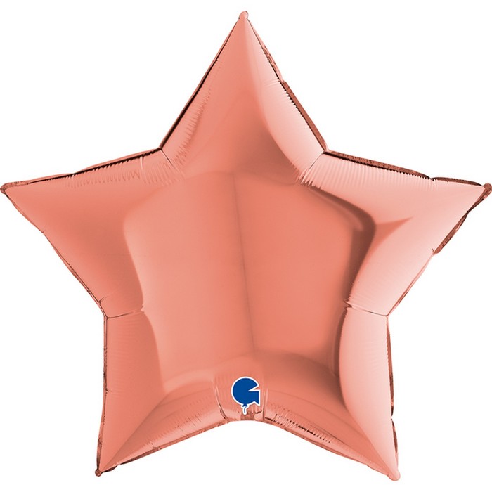Шар фольгированный 9 «Звезда розовое золото», мини-фигура шар фольгированный 9 звезда красная мини фигура