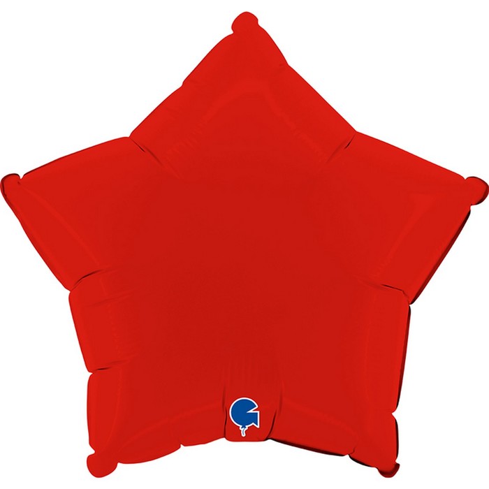 Шар фольгированный 18 «Красный сатин», звезда шар фольгированный 18 оливковый сатин звезда