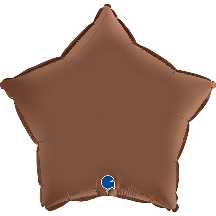 Шар фольгированный 18 «Шоколадный сатин», звезда шар фольгированный 18 звезда синяя сатин