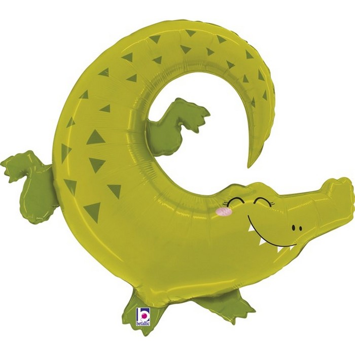 Шар фольгированный 34 «Крокодил», фигура шар фольгированный 34 карамелька три кота фигура