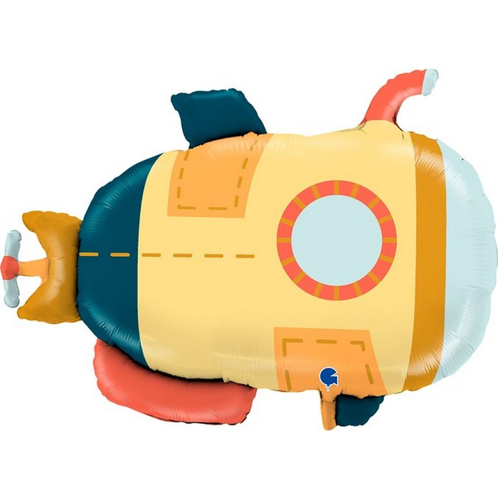 Шар фольгированный 24 «Подводная лодка», фигура шар фольгированный 24 фигура зубастики зубабасси синий 1 шт