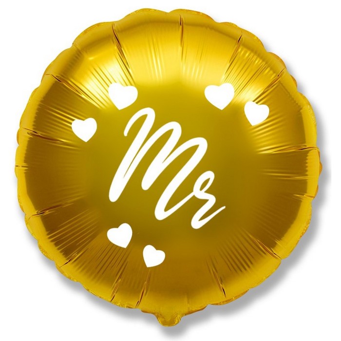 Шар фольгированный 18 Mr «Жених», круг, цвет золотой шар фольгированный 18 круг набор 5 шт цвет золотой