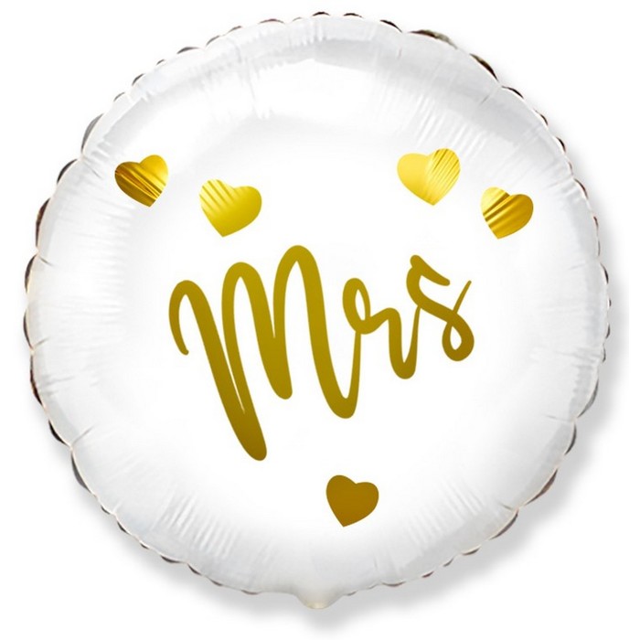 Шар фольгированный 18 Mrs «Невеста», круг, цвет белый шар фольгированный 45 медведица невеста