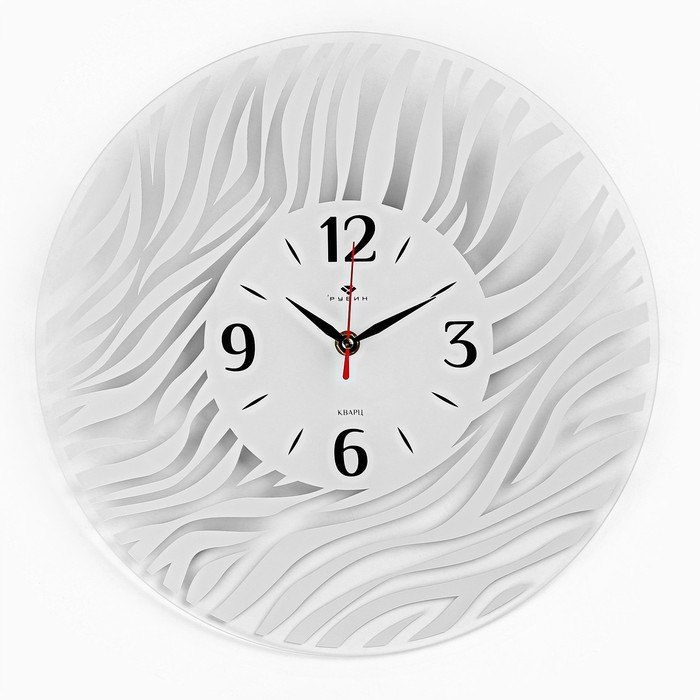 Часы настенные, интерьерные Зебра , бесшумные, d-34 см, белые часы настенные интерьерные бесшумные d 30 5 см белые