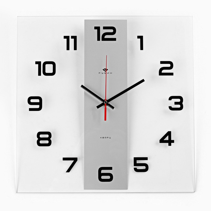 часы настенные интерьерные белая классика бесшумные 35 х 35 см Часы настенные, интерьерные Полоса, бесшумные, 35 х 35 см