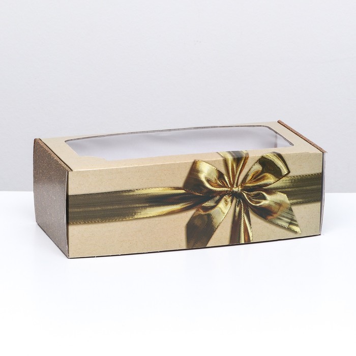 Коробка самосборная, с окном, Драгоценный подарок 16 х 35 х 12 см