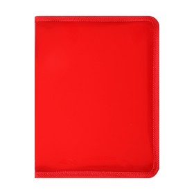 Папка пластиковая А5, молния вокруг, Офис, тонированная красная, рифленая (240х185х25мм)