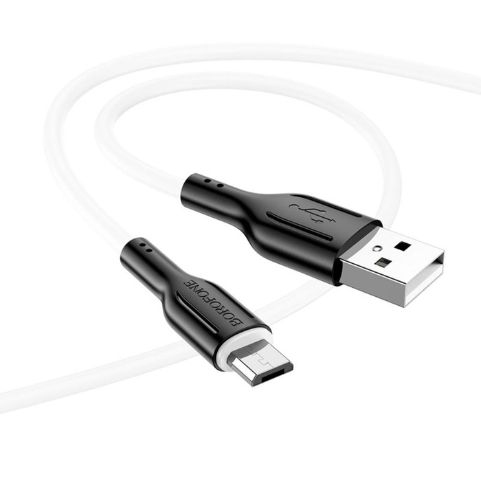 

Кабель Borofone BX63, microUSB - USB, 2.4 А, 1 м, TPE оплётка, белый