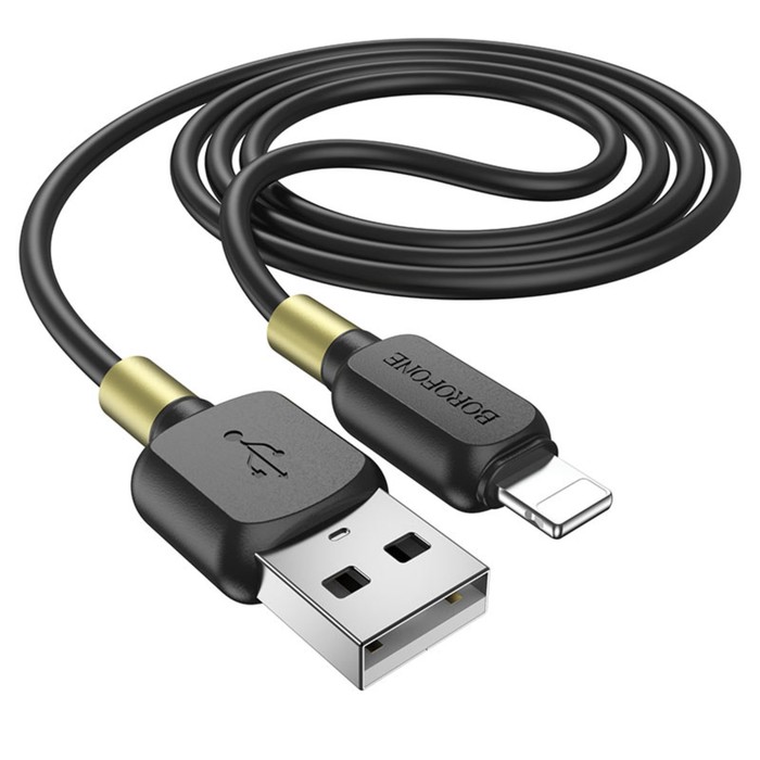 

Кабель Borofone BX59, Lightning - USB, 2.4 А, 1 м, PVC оплётка, чёрный