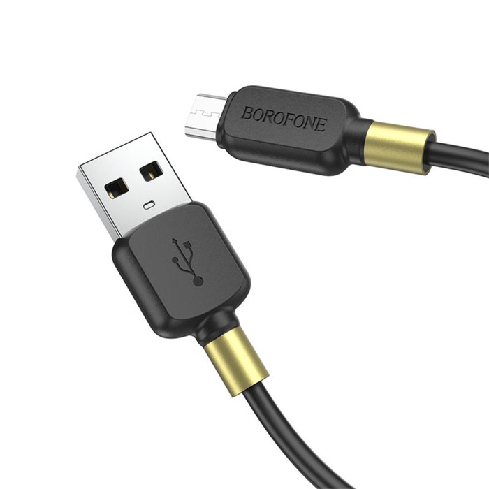 

Кабель Borofone BX59, microUSB - USB, 2.4 А, 1 м, TPE оплётка, чёрный