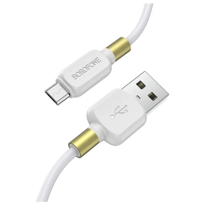 

Кабель Borofone BX59, microUSB - USB, 2.4 А, 1 м, TPE оплётка, белый