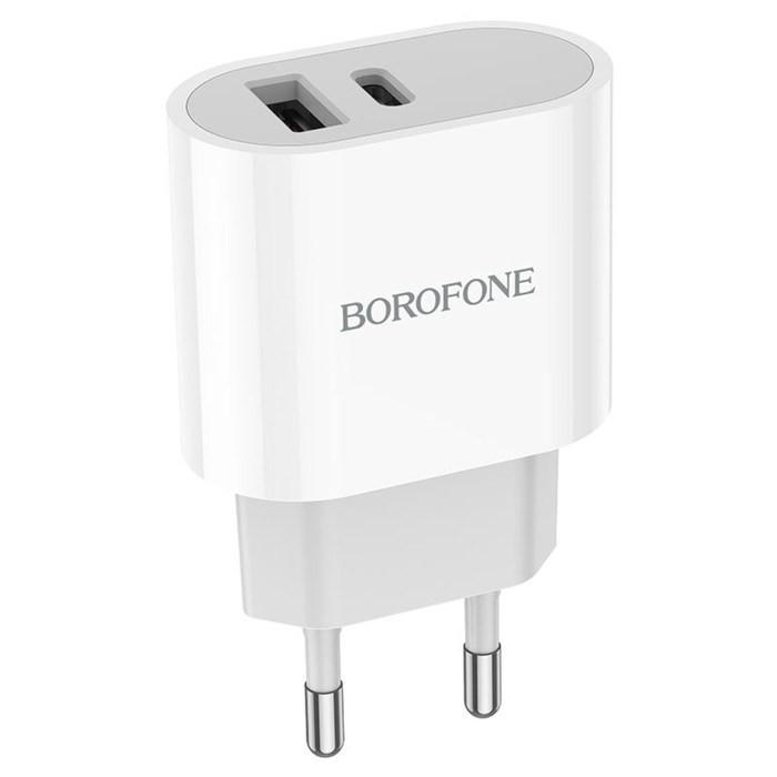 

Сетевое зарядное устройство Borofone BA62A, USB, Type-C, 2.4 А, белое