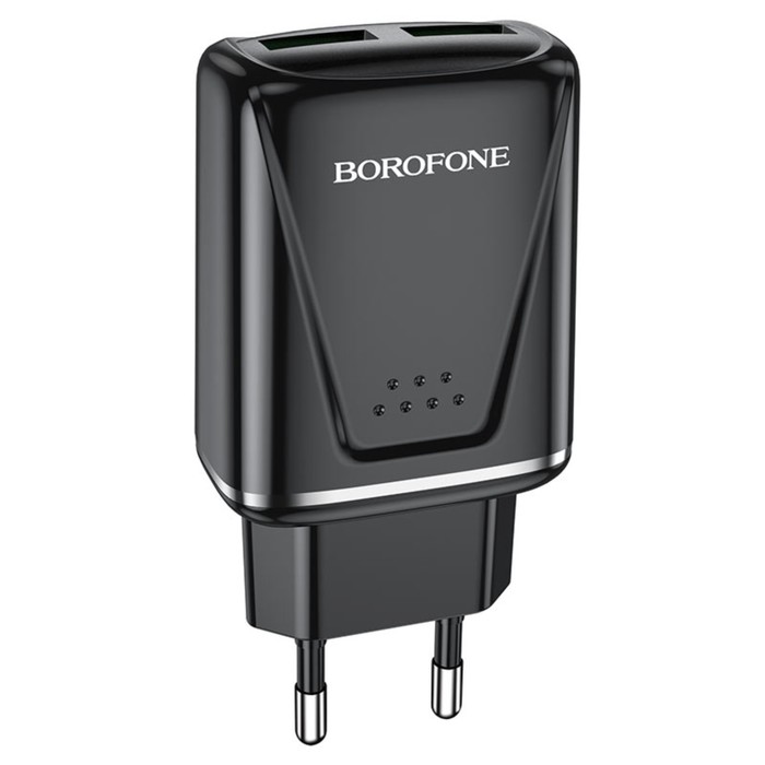 цена Сетевое зарядное устройство Borofone BA54A, 2xUSB, QC3.0, 3 А, чёрное