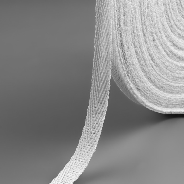 Лента киперная, 10 мм, 50 ± 1 м, цвет отбеленный белый