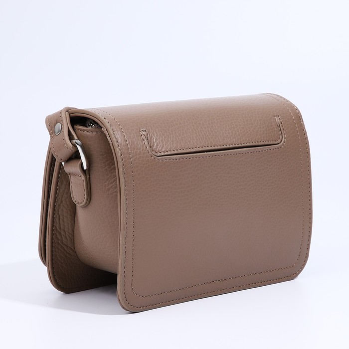 Сумка женская Медведково на магните, длинный ремень, цвет бежевый